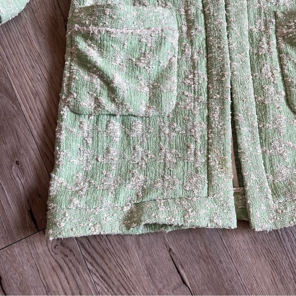 Zara Light Green Tweed Blazer - Picture 4 of 5